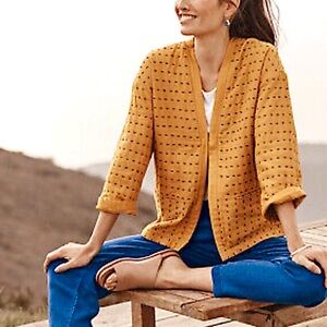 J. Jill Mustard Yellow Patterned Blazer
